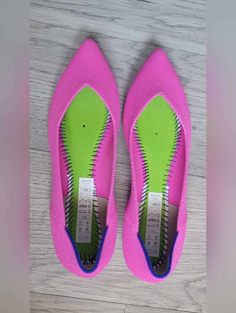 Rothy's The Point Dragon Fruit Hot Pink Flats, Women's US 6.5 EU 36.5 - Picture 11 of 16